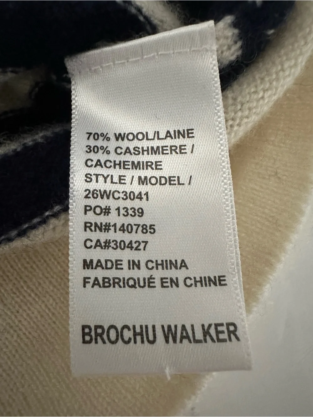 Brochu Walker Wool Cashmere Striped Sweater Quiet Luxury Coastal Small